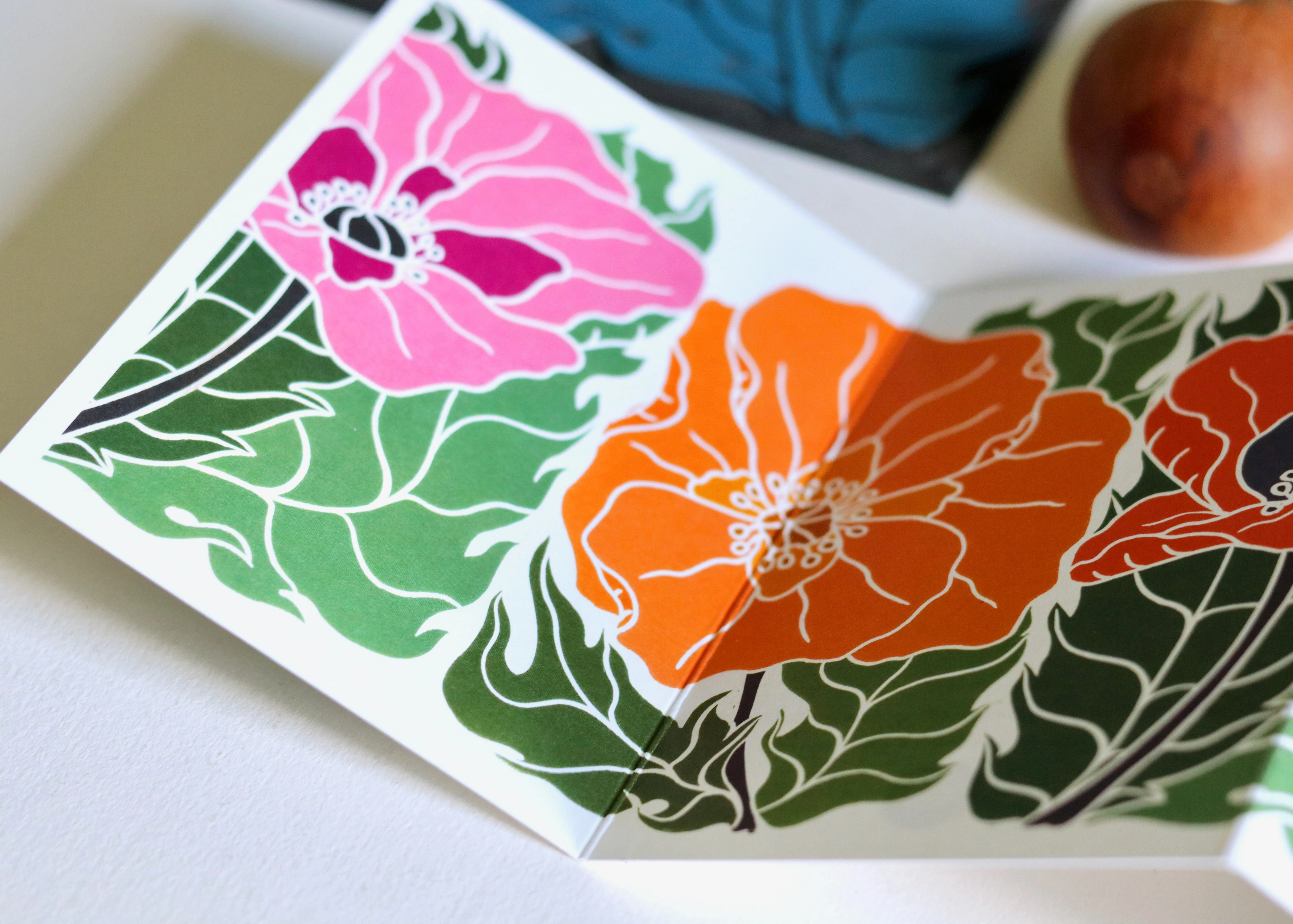 Poppy Parade Garland Card | Single Card & Envelope - Image 7