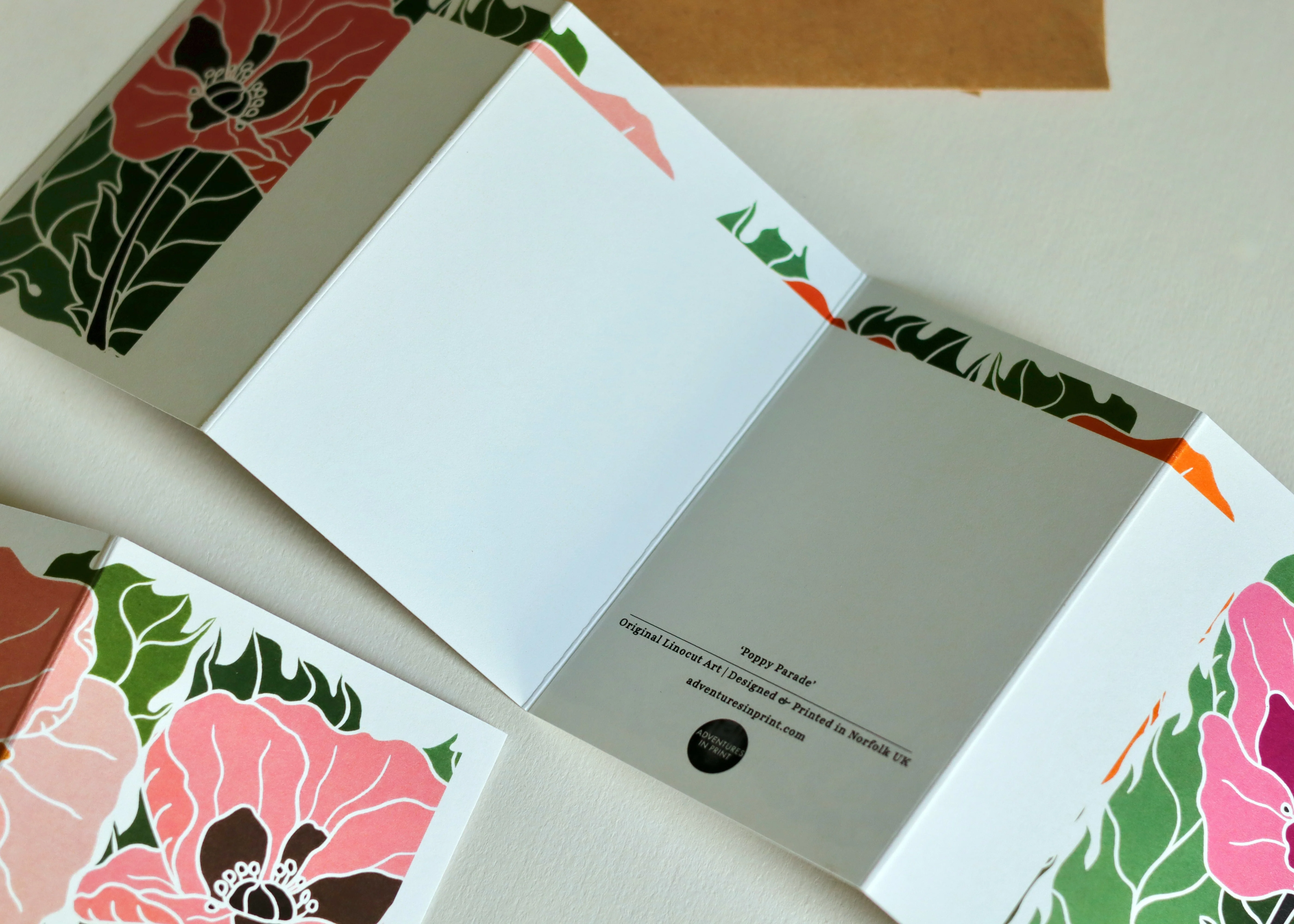 Poppy Parade Garland Card | Single Card & Envelope - Image 8