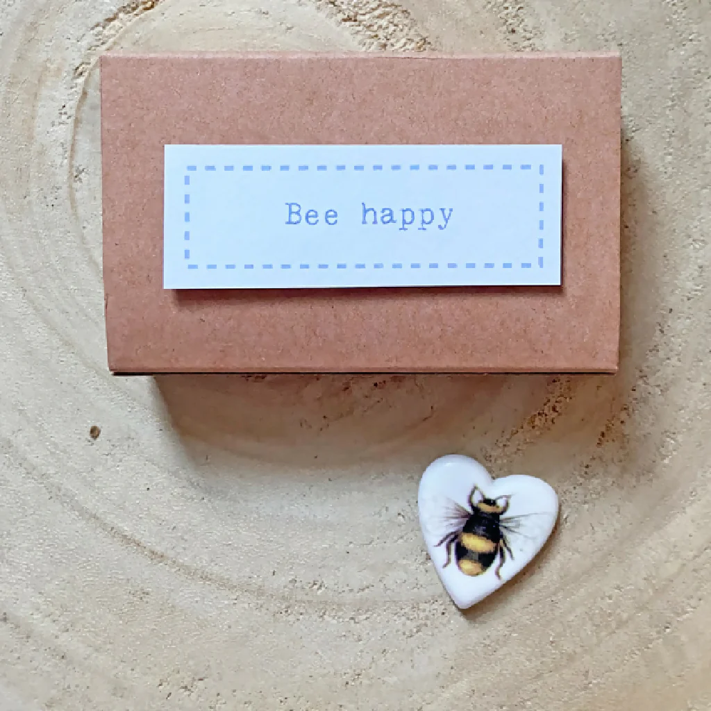 Porcelain Matchbox Token Bee Happy - Image 2