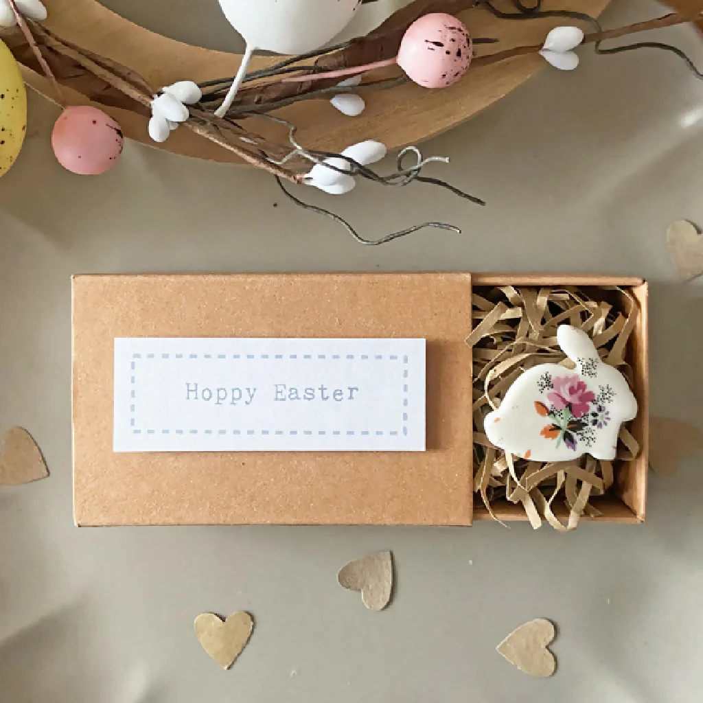 Porcelain Matchbox Token Hoppy Easter
