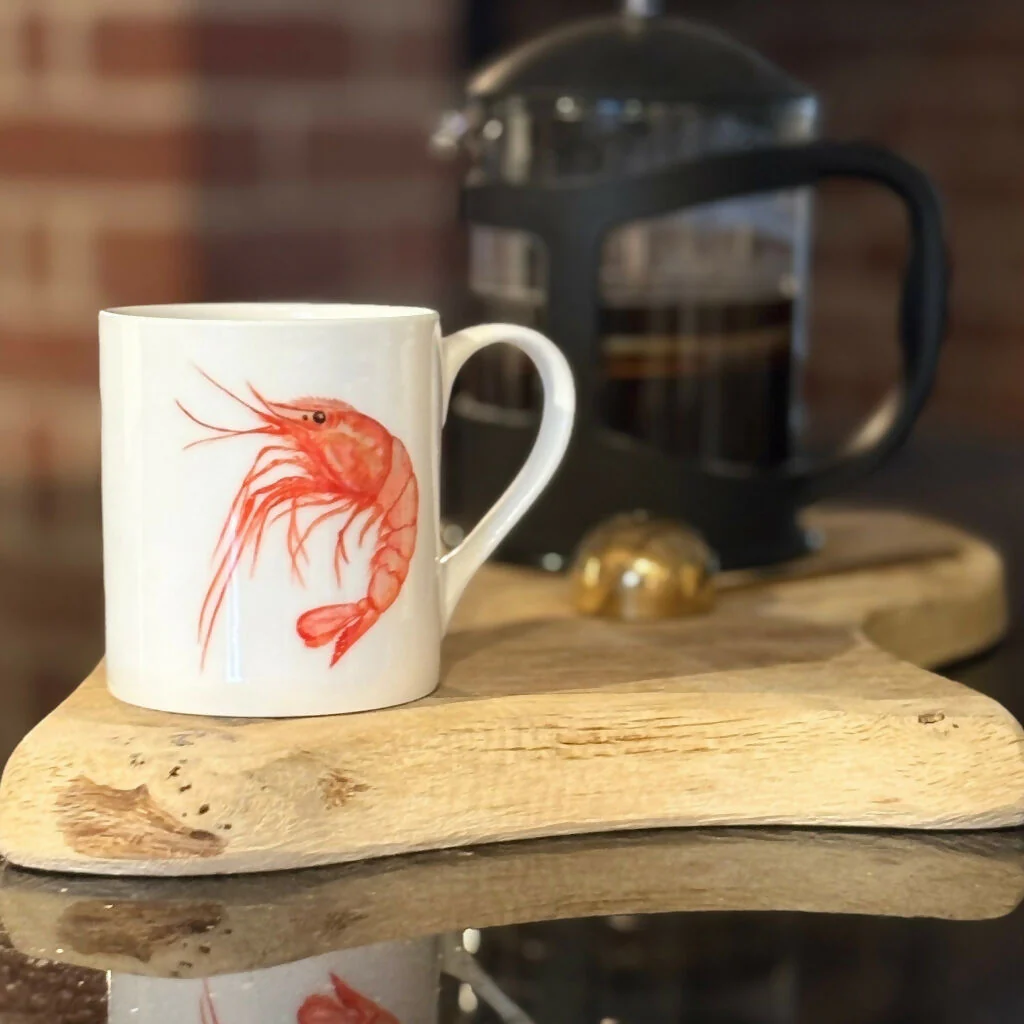 Prawn Bone China Mug - Coastal Collection