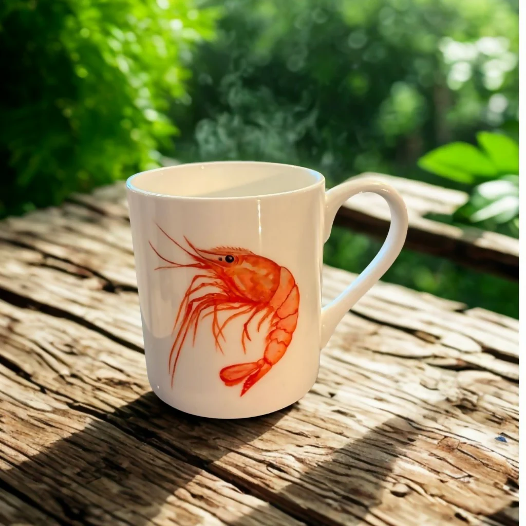 Prawn Bone China Mug - Coastal Collection - Image 3