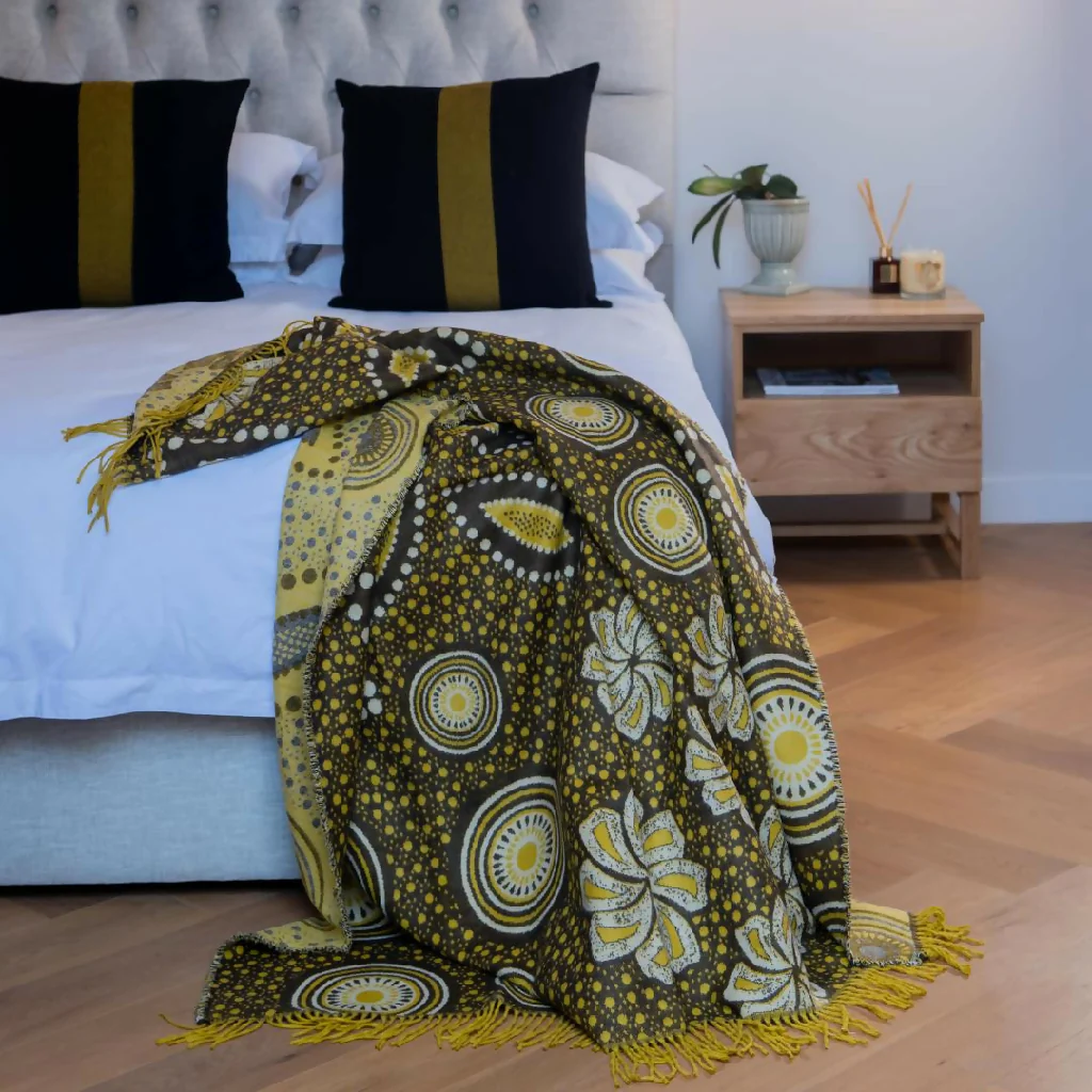 Premium Weave Throw Blanket in Blue | Shweshwe - Image 3