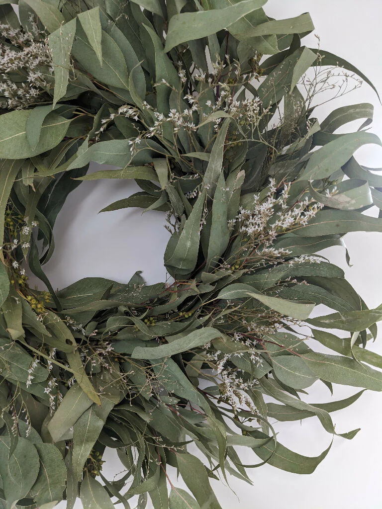 Dried Eucalyptus Handmade Wreath With Touch Of Statice - Image 10