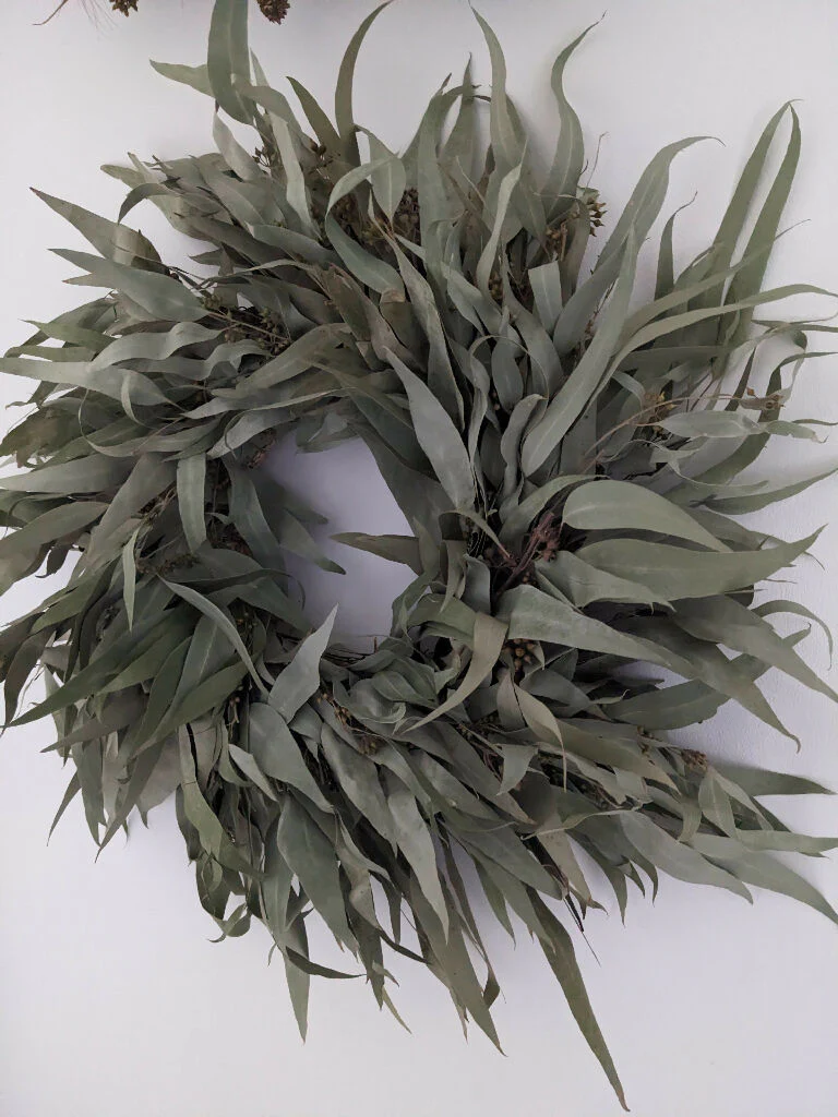 Dried Eucalyptus Handmade Wreath With Touch Of Statice - Image 3