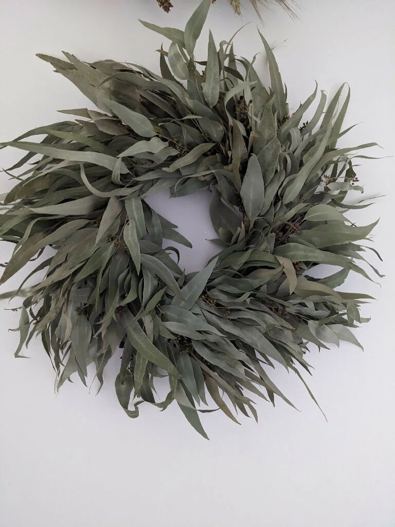 Dried Eucalyptus Handmade Wreath With Touch Of Statice - Image 4