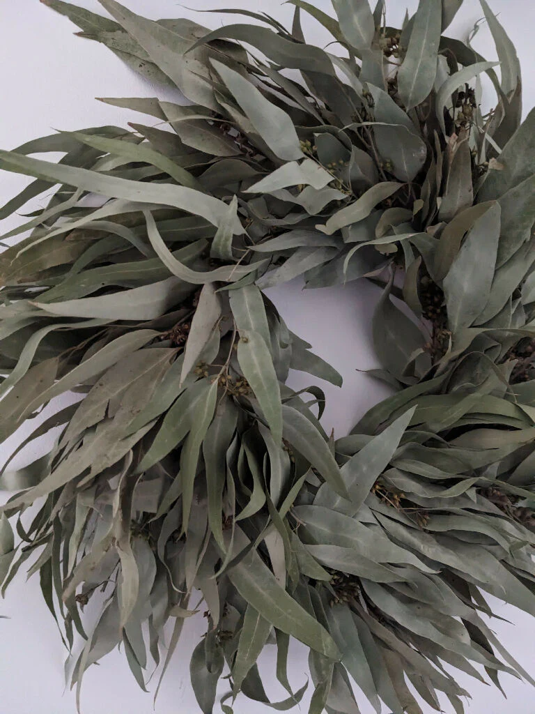 Dried Eucalyptus Handmade Wreath With Touch Of Statice - Image 6