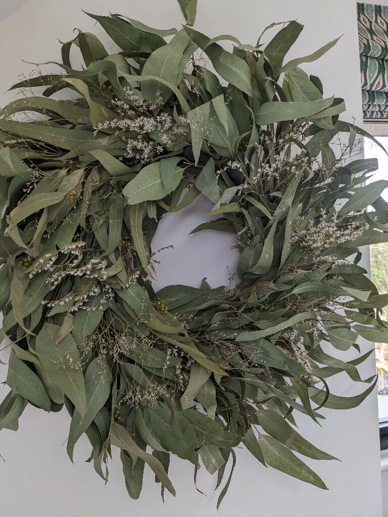 Dried Eucalyptus Handmade Wreath With Touch Of Statice - Image 9