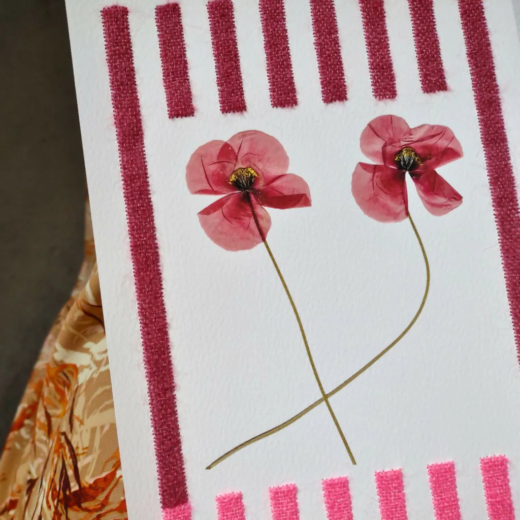 Pressed Poppy Striped Art - Image 2