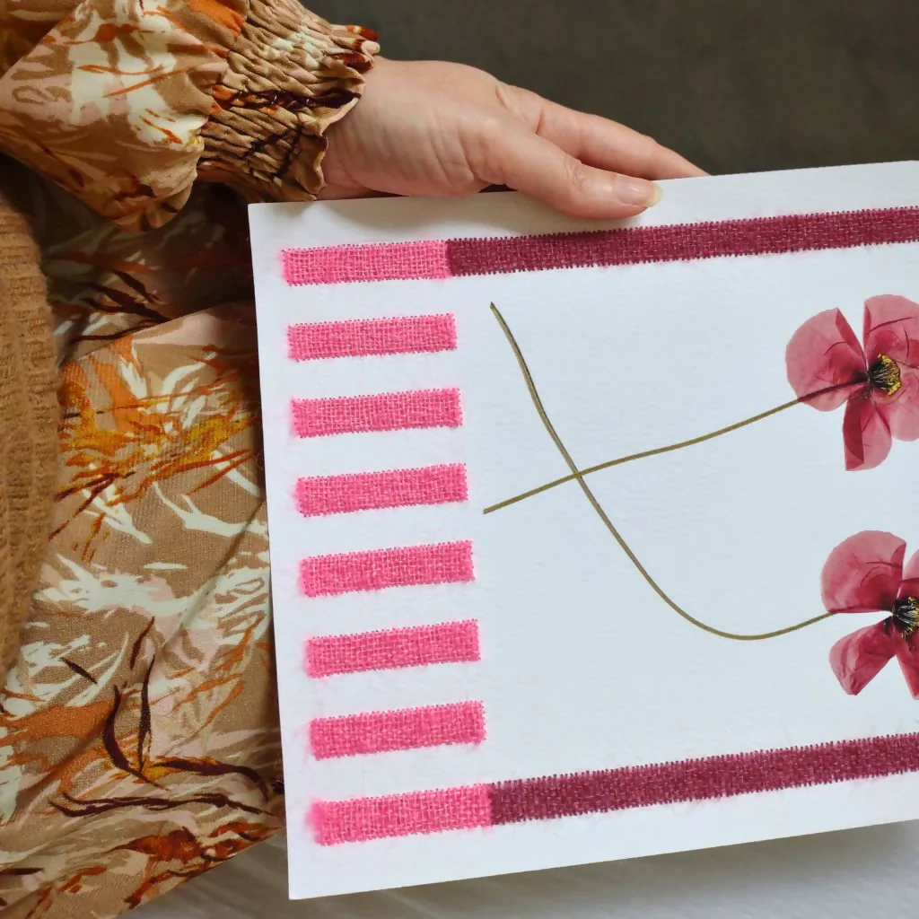 Pressed Poppy Striped Art - Image 3