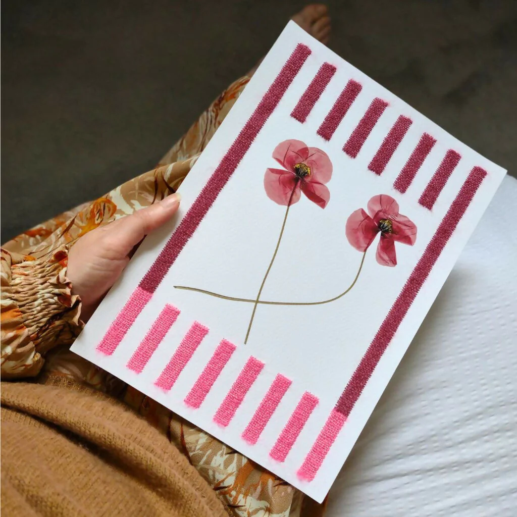 Pressed Poppy Striped Art - Image 4