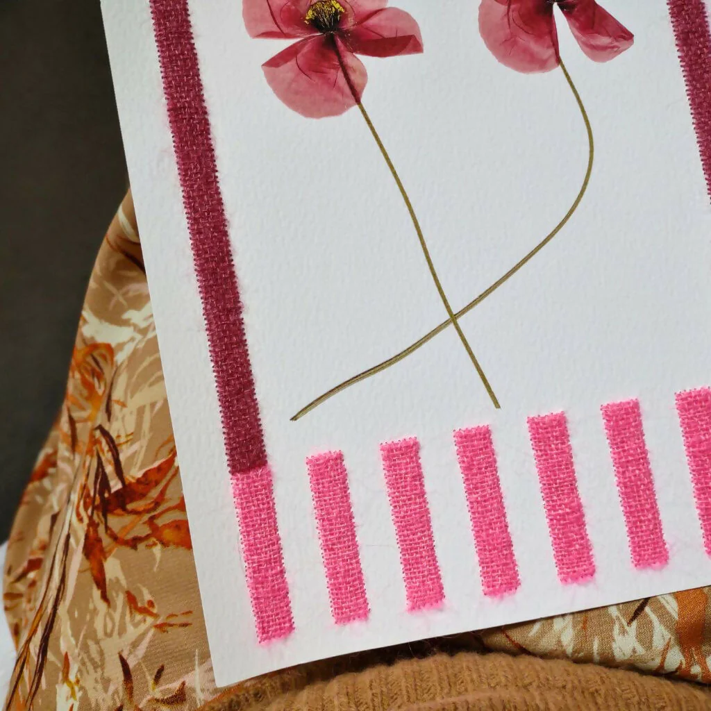 Pressed Poppy Striped Art - Image 5