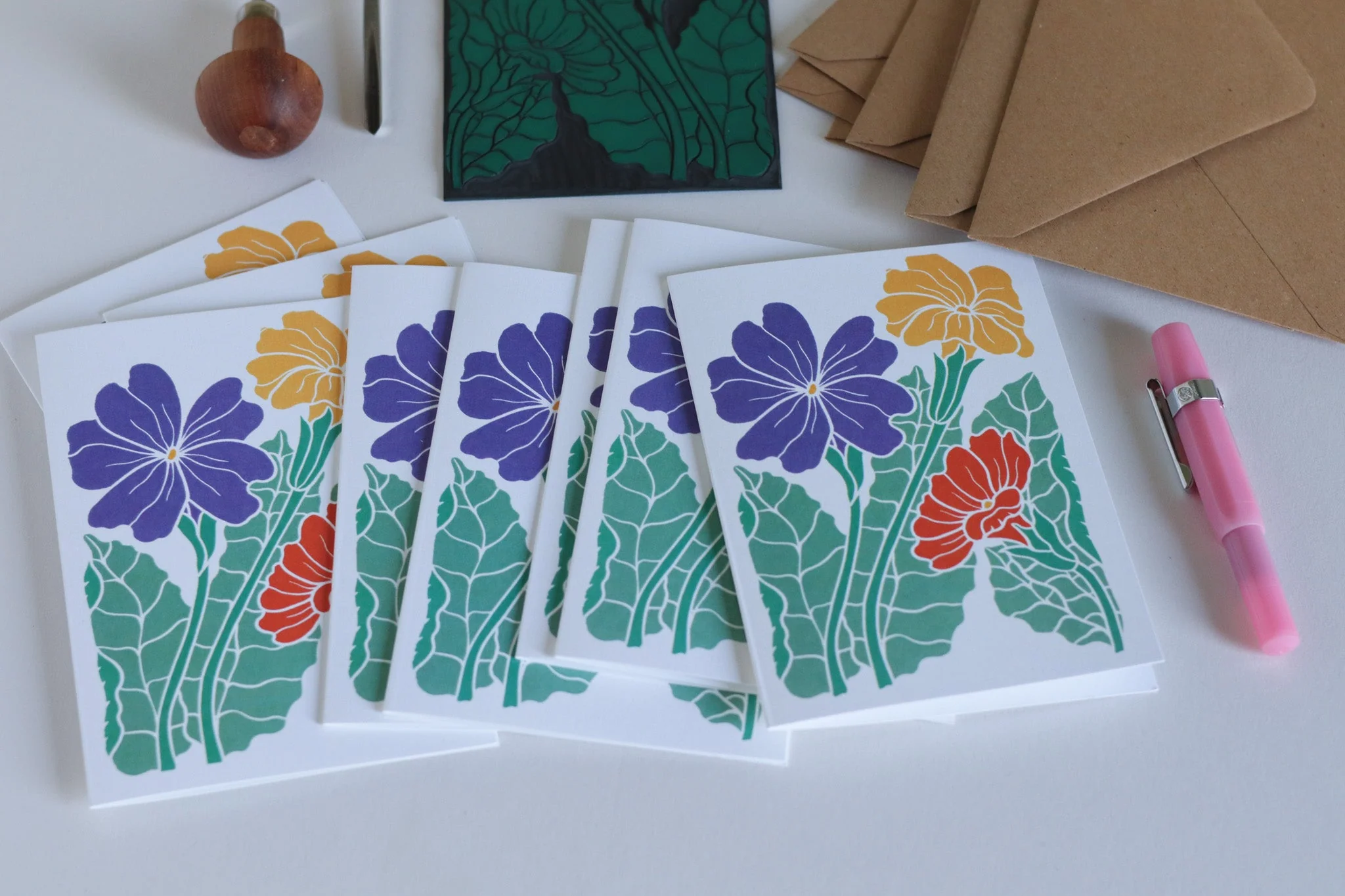 Primroses in Spring | Set of 8 Notecards & Envelopes - Image 2