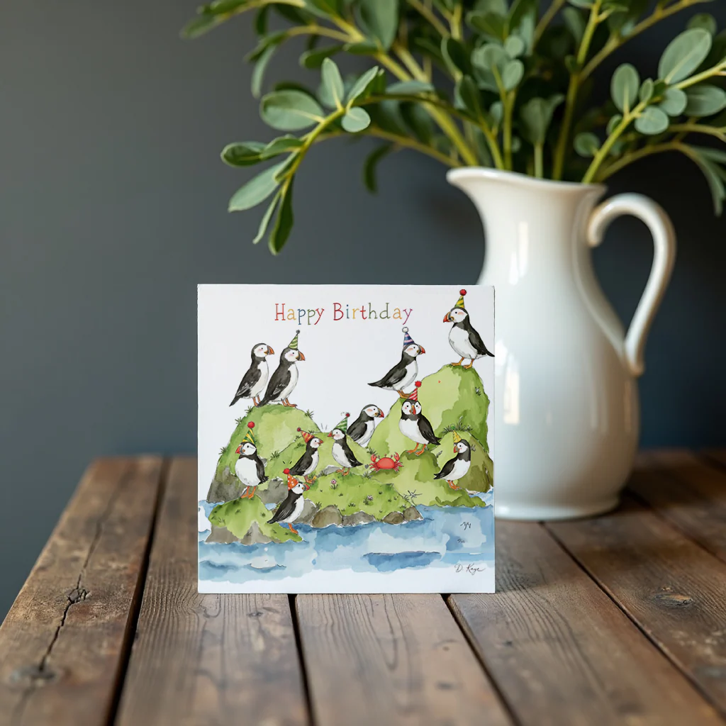 Puffin Party Greetings Card