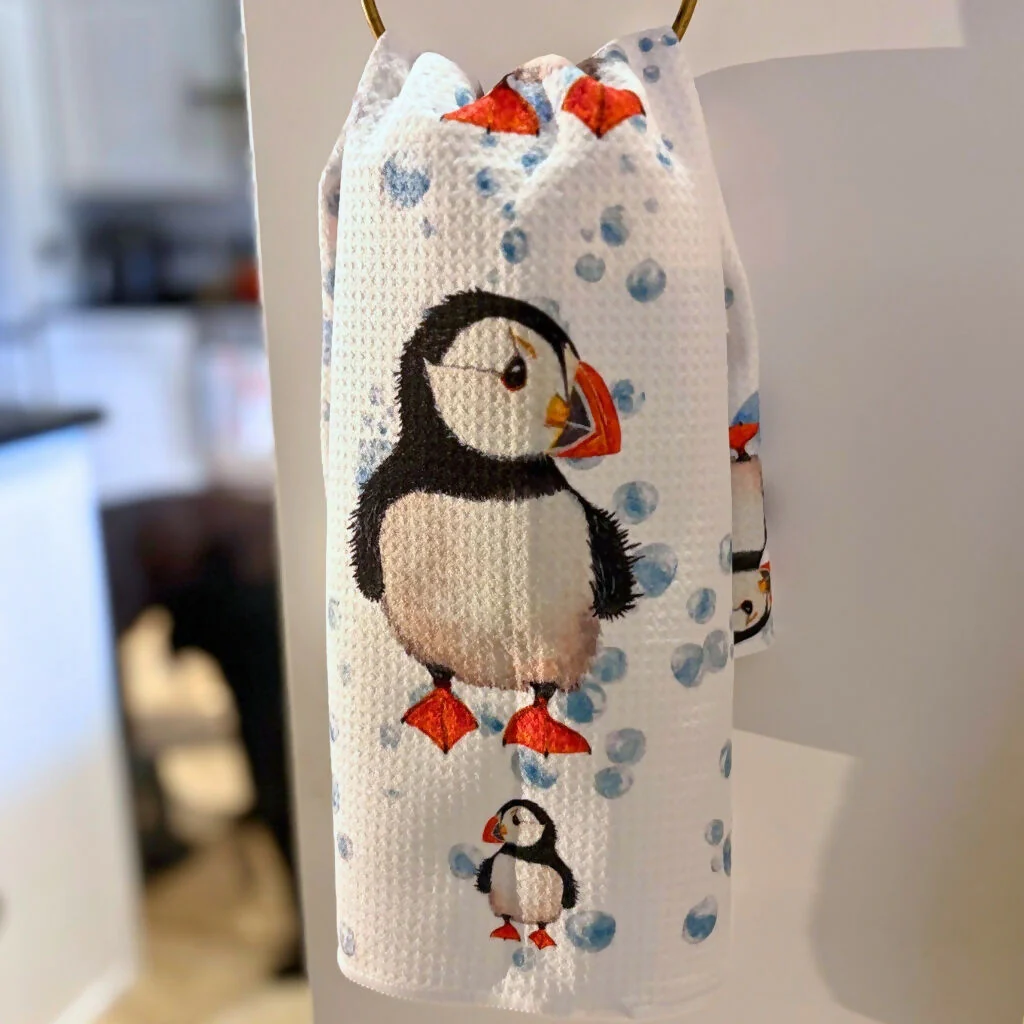Puffin Tea Towel - Coastal Collection - Image 2