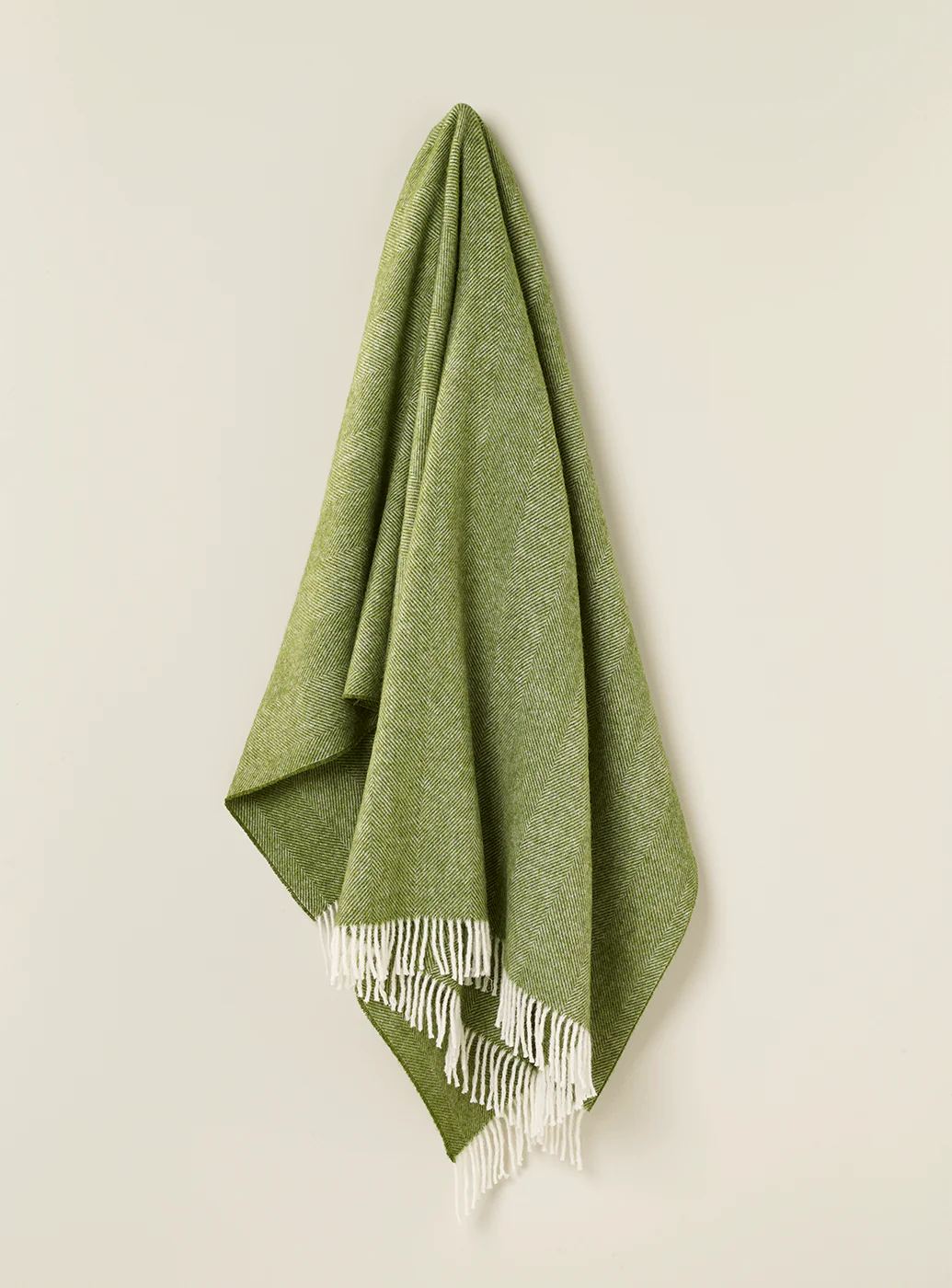 Pure New Wool Herringbone Throw ~ Apple - Image 3
