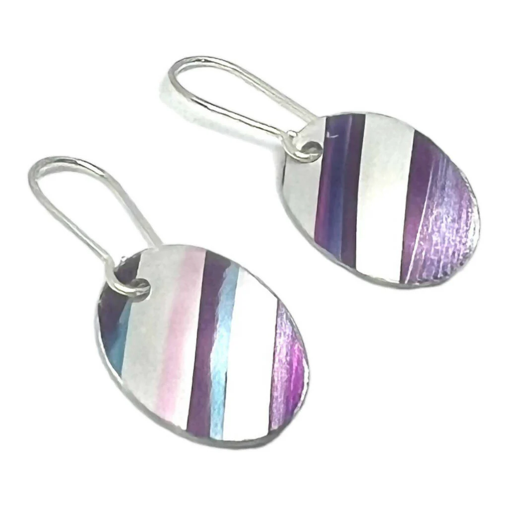 Purple Clematis Inspired Aluminium Earrings - Image 3