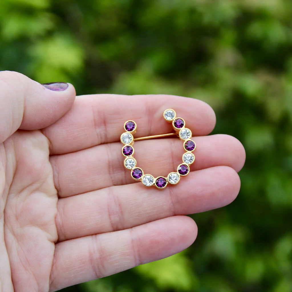 Purple Horseshoe Brooch - Image 4