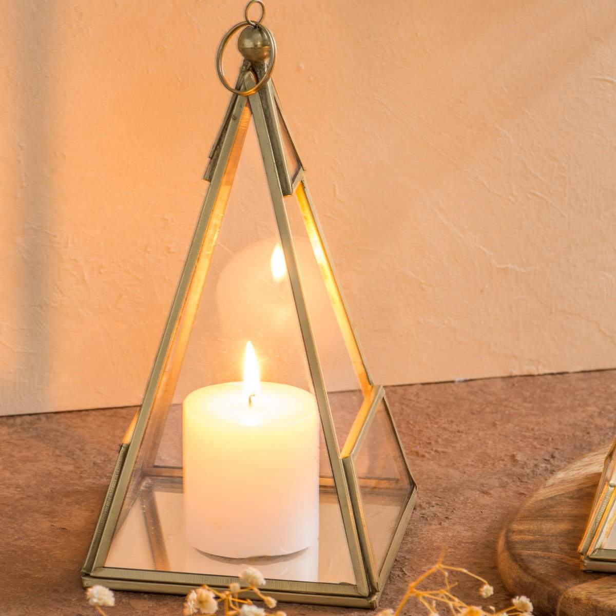 Pyramid Glass Candle & Tealight Holders - Image 3