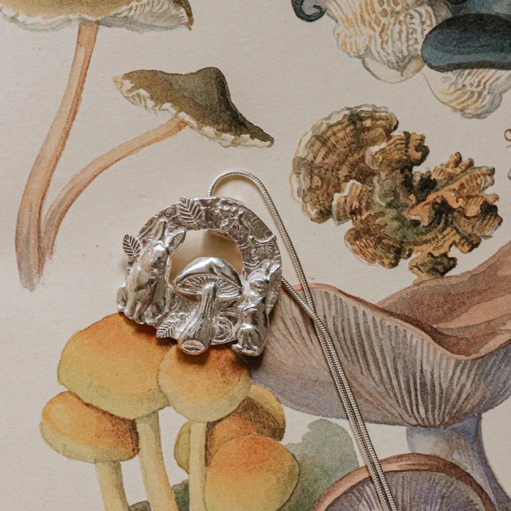 Rabbit & Toadstool Pendant - Image 2