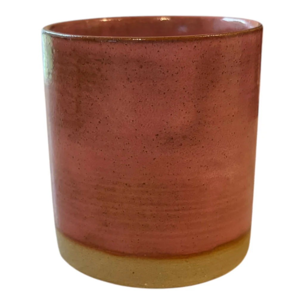 Raspberry Stoneware Refillable Candle Pot & Candle Refill - Image 2