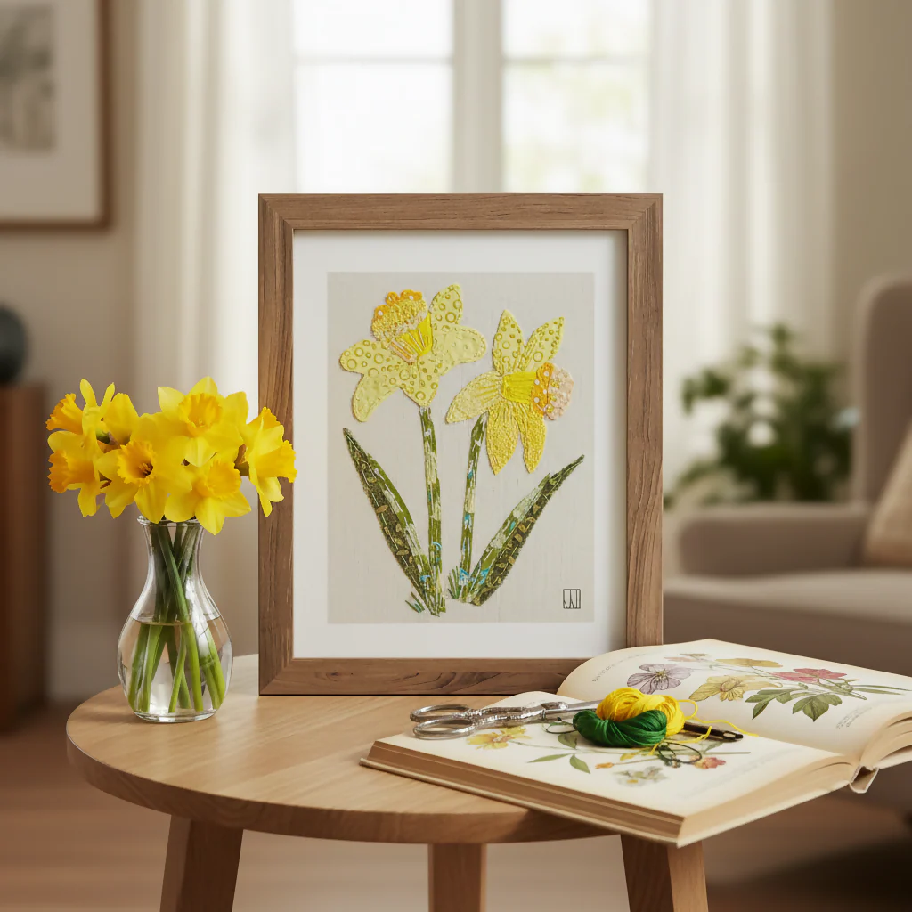 Raw Edge Appliqué Stitch Kit - Spring Daffodils