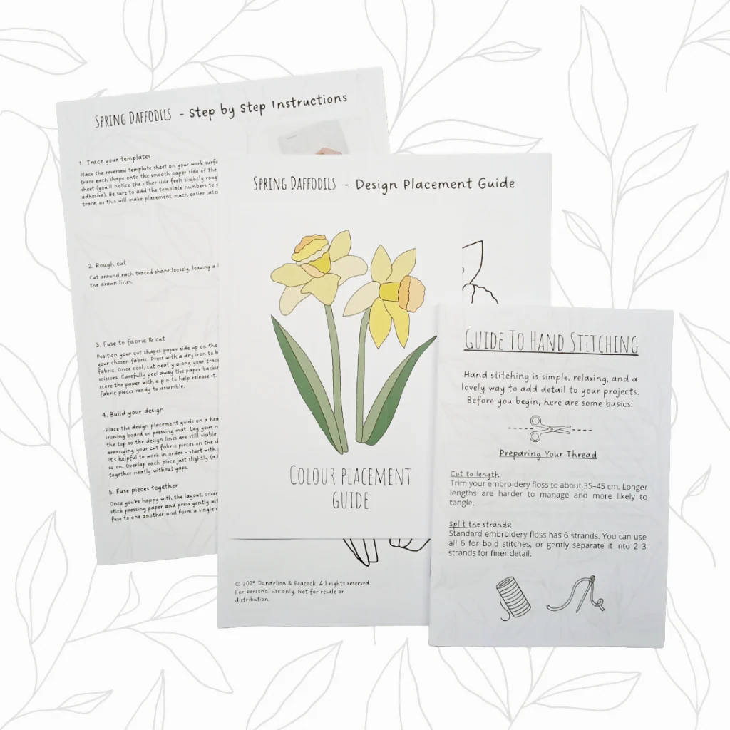 Raw Edge Appliqué Stitch Kit - Spring Daffodils - Image 4