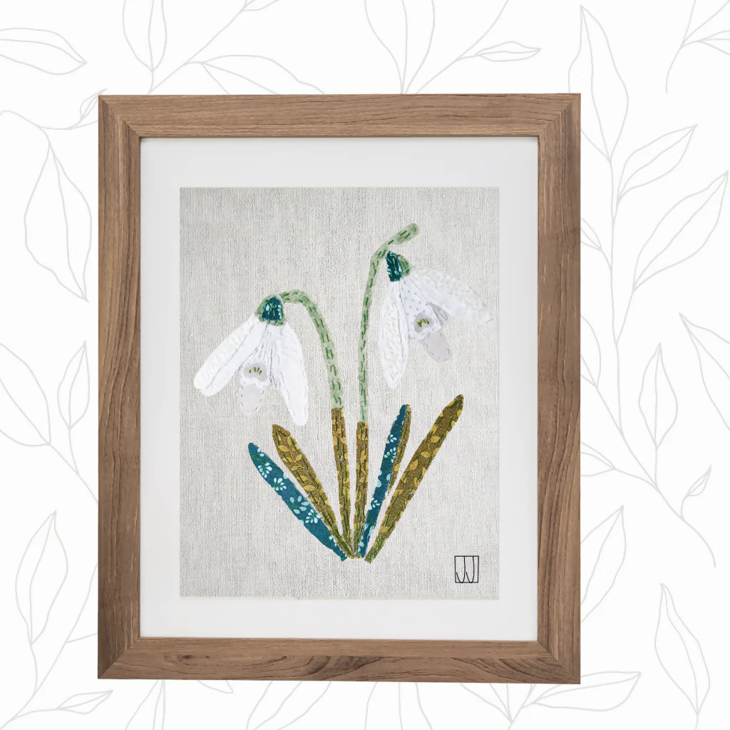 Raw Edge Appliqué Stitch Kit - Snowdrops - Image 2
