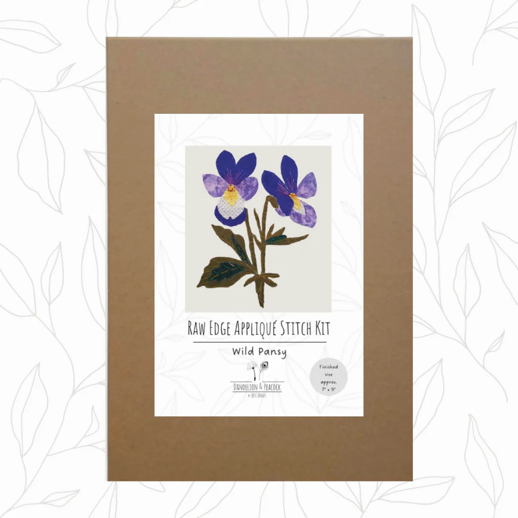 Raw Edge Appliqué Stitch Kit - Wild Pansy - Image 3