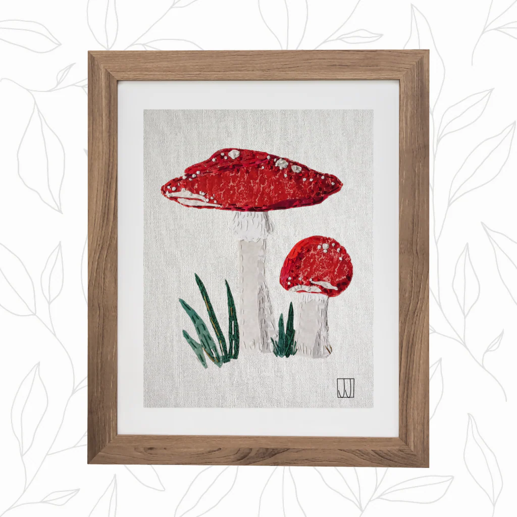 Raw Edge Appliqué Stitch Kit - Woodland Toadstools - Image 2