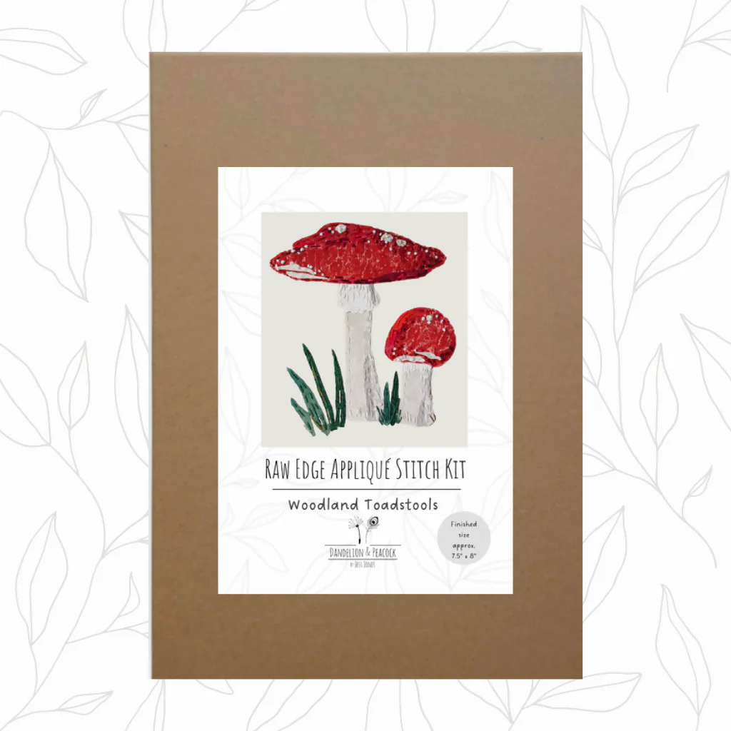 Raw Edge Appliqué Stitch Kit - Woodland Toadstools - Image 3