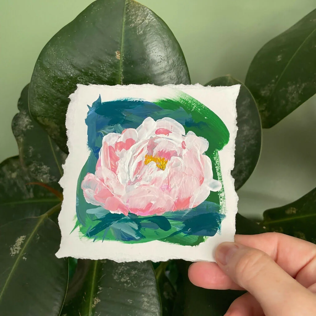 Rebirth Collection - Pink Peony Painting - Image 2