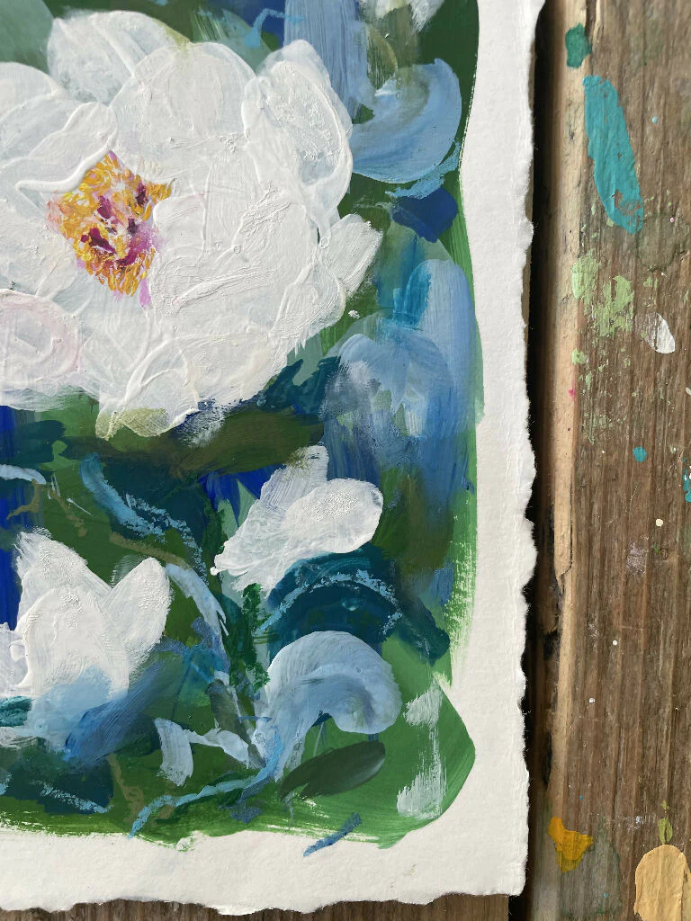 Rebirth Collection - White Peony Painting - Image 2