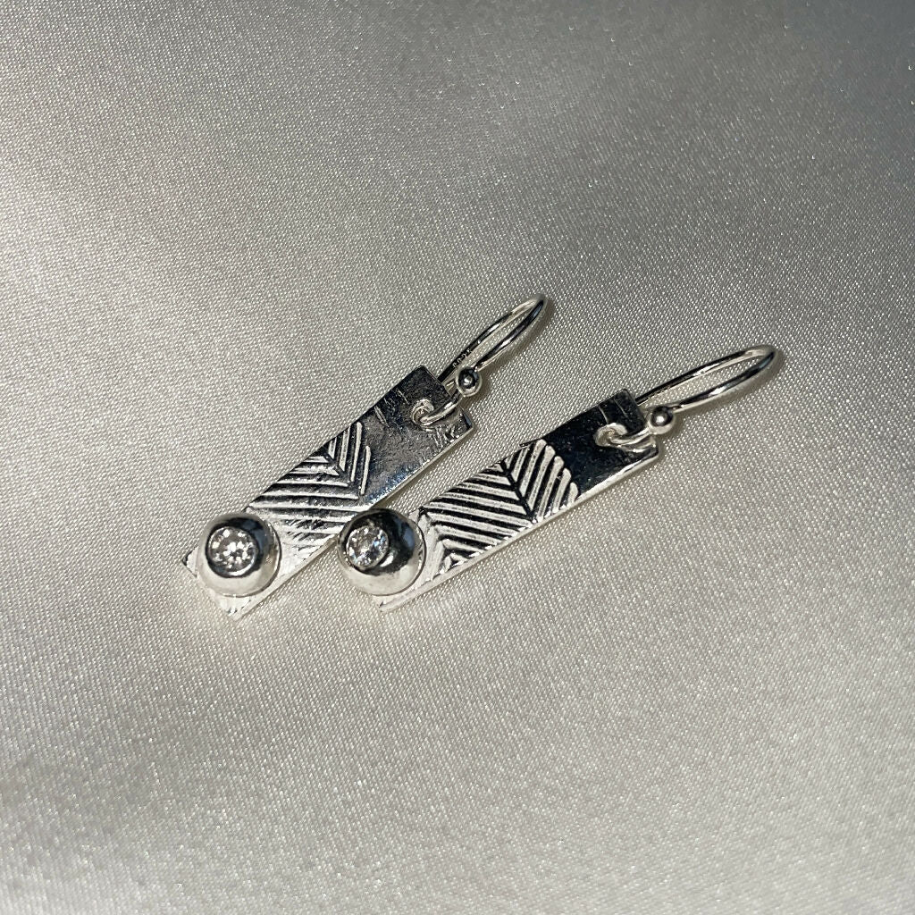 Rectangle Geometric Sterling Silver Fine Earrings - Image 6
