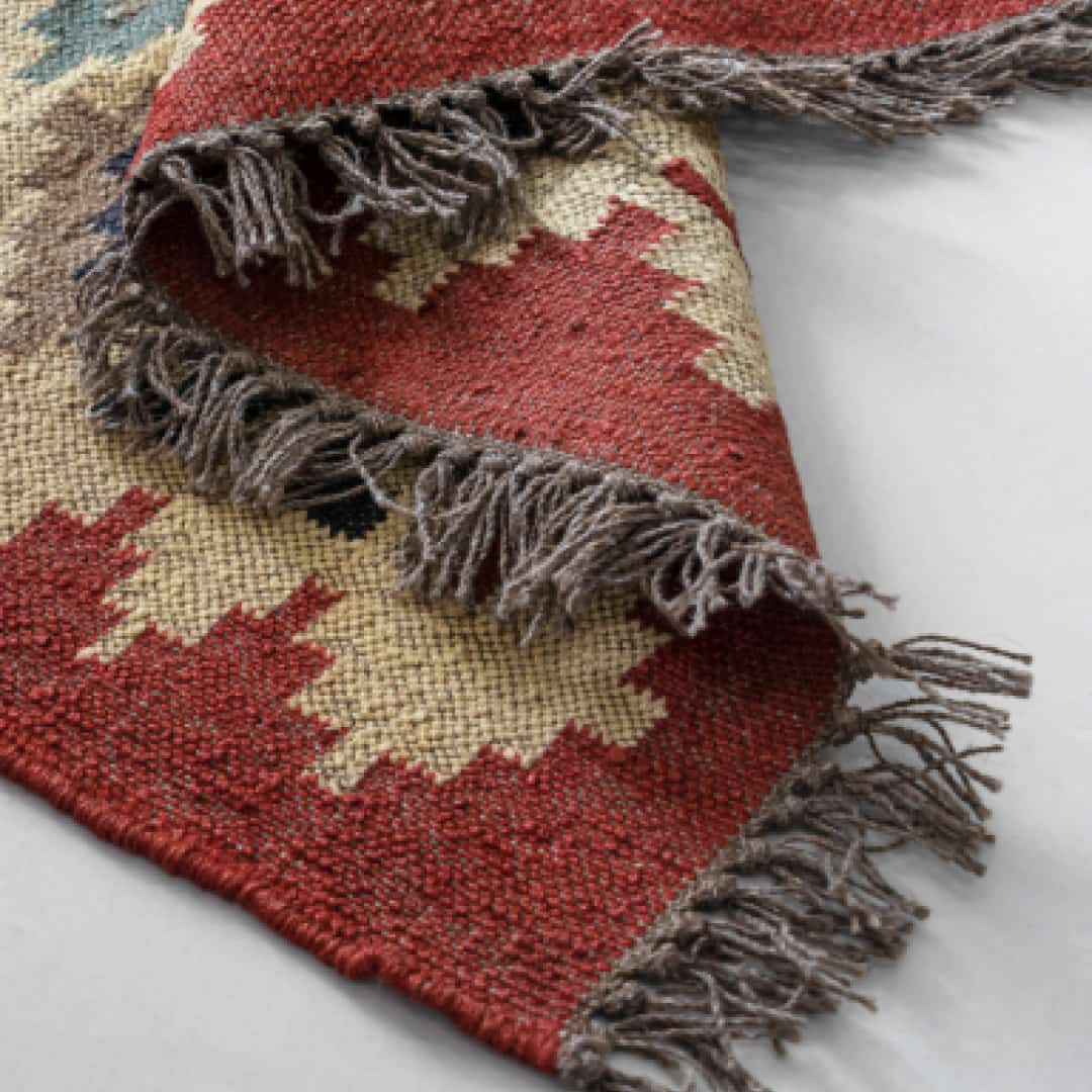 Rectangular Kilim Rug - Geometric Style - Image 3