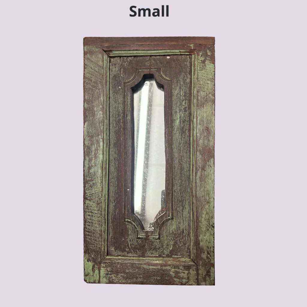 Rectangular Mirror Reclaimed Wood - Teal Green - Image 13