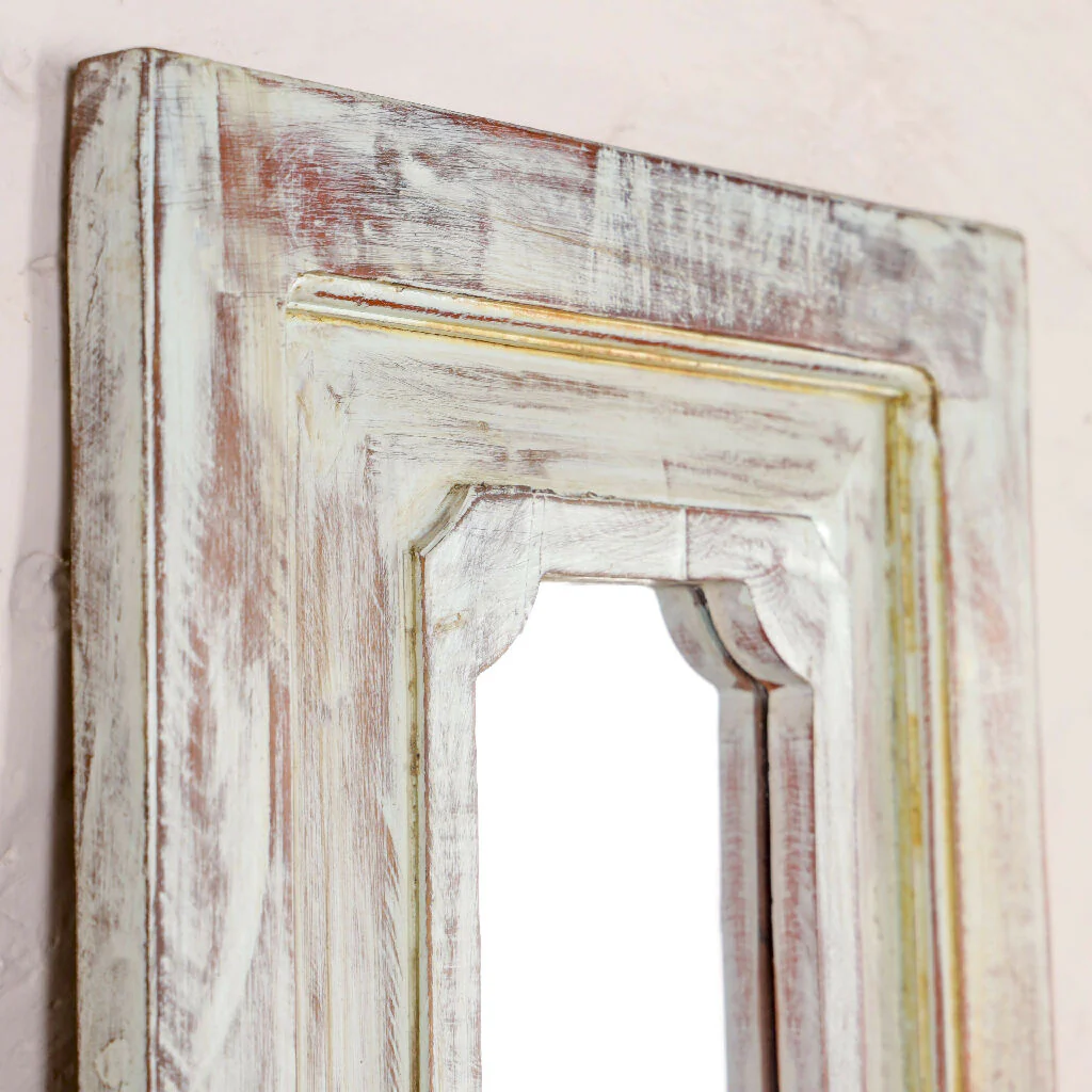 Rectangular Mirror Reclaimed Wood - Teal Green - Image 5