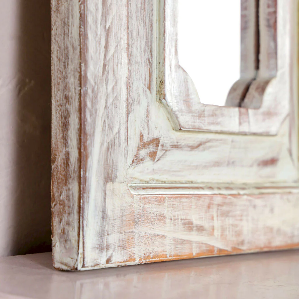 Rectangular Mirror Reclaimed Wood - Teal Green - Image 6