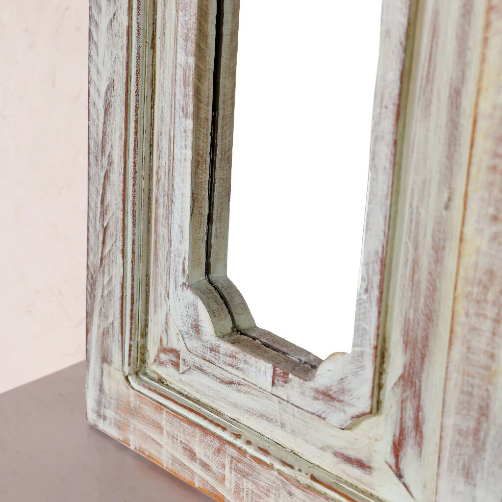 Rectangular Mirror Reclaimed Wood - Teal Green - Image 7