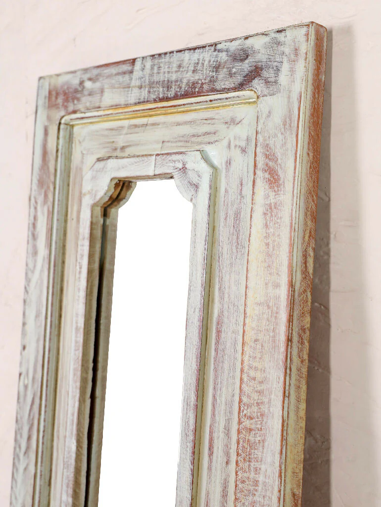 Rectangular Mirror Reclaimed Wood - Teal Green - Image 8