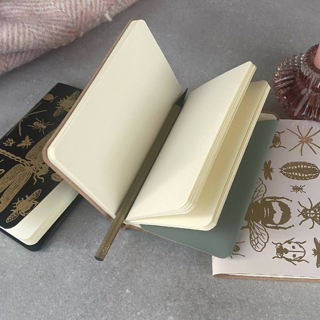 Recycled Leather 'Bugs' Pocket Journal - Image 3