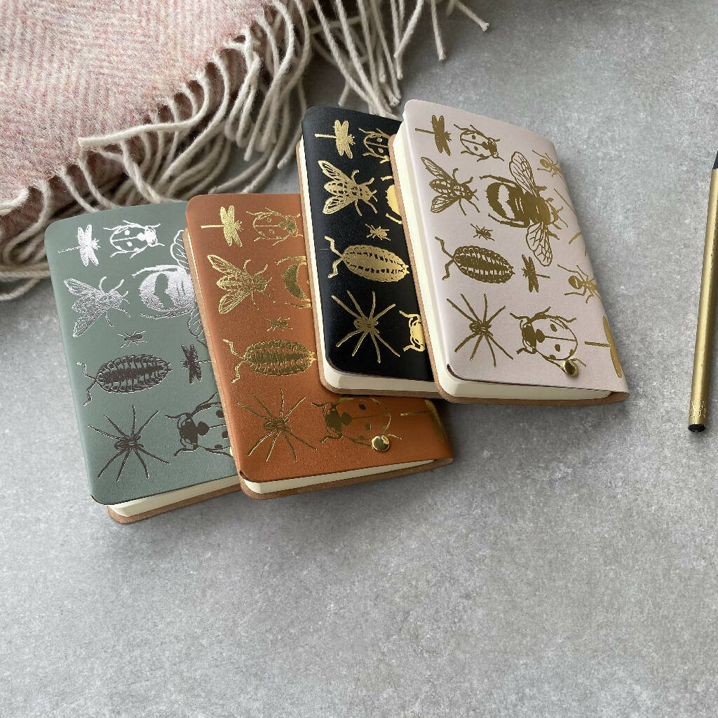Recycled Leather 'Bugs' Pocket Journal - Image 5
