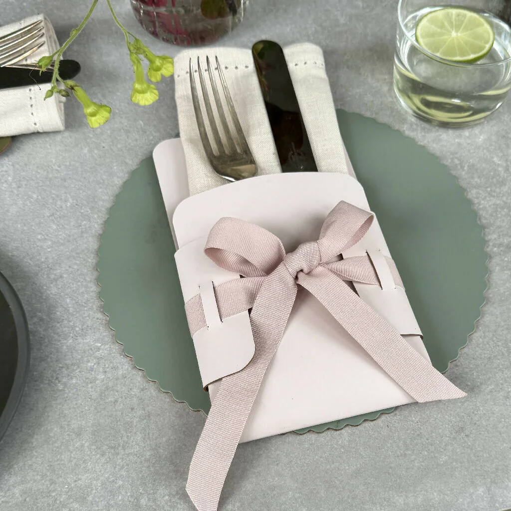 Recycled Leather Cutlery and Napkin Holder - Image 4