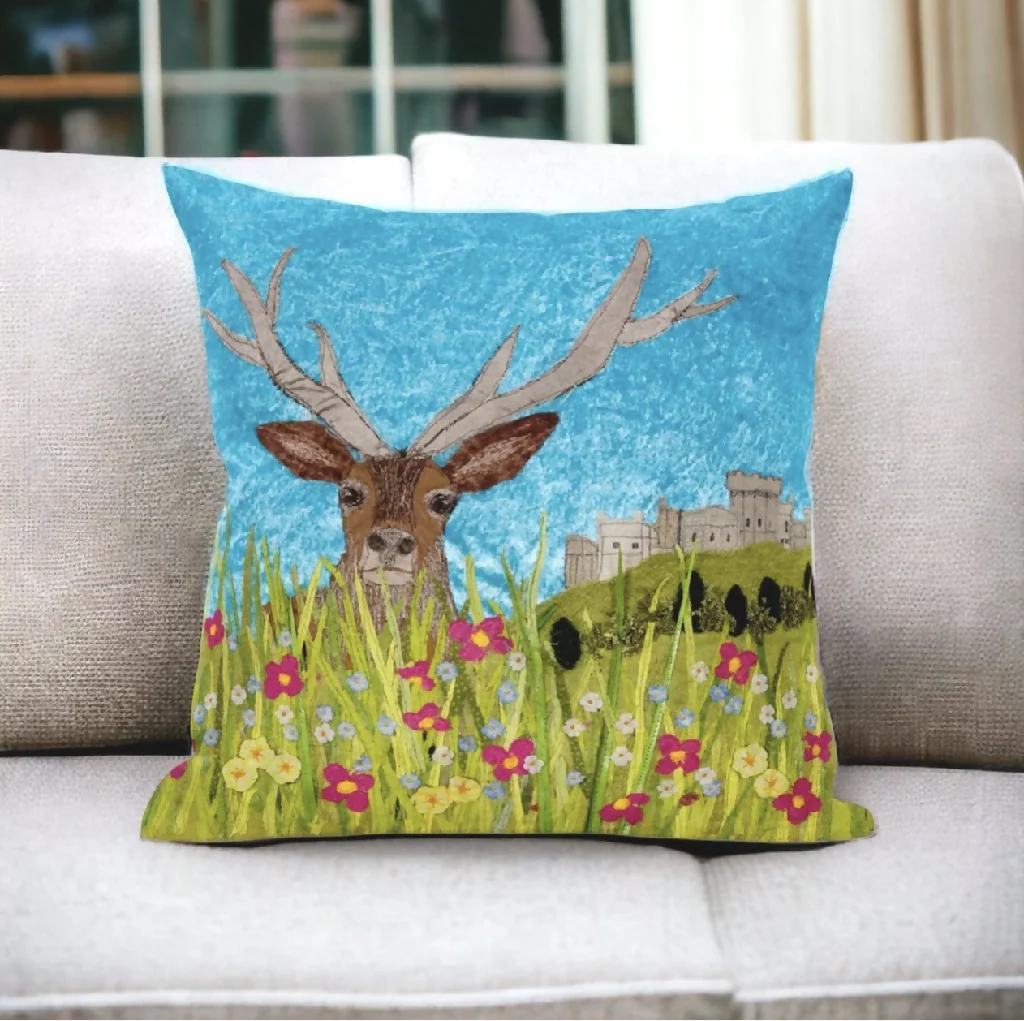 Red Deer At Windsor Castle Luxury Cushion