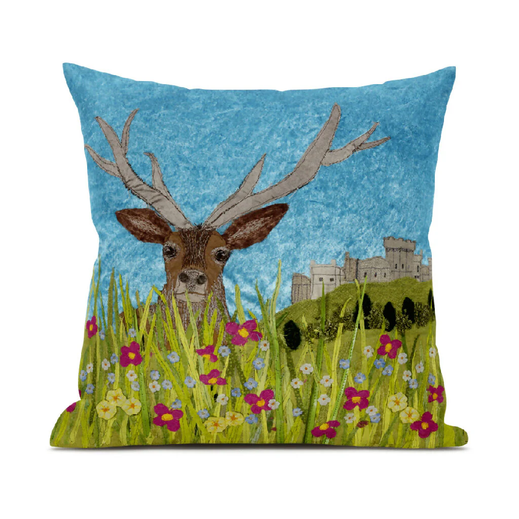 Red Deer At Windsor Castle Luxury Cushion - Image 2