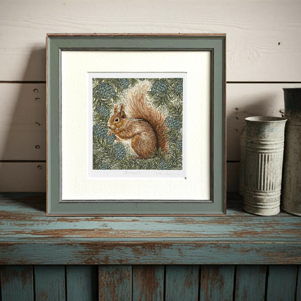 Red Squirrel - Signed and mounted Giclée Art Print - Image 2