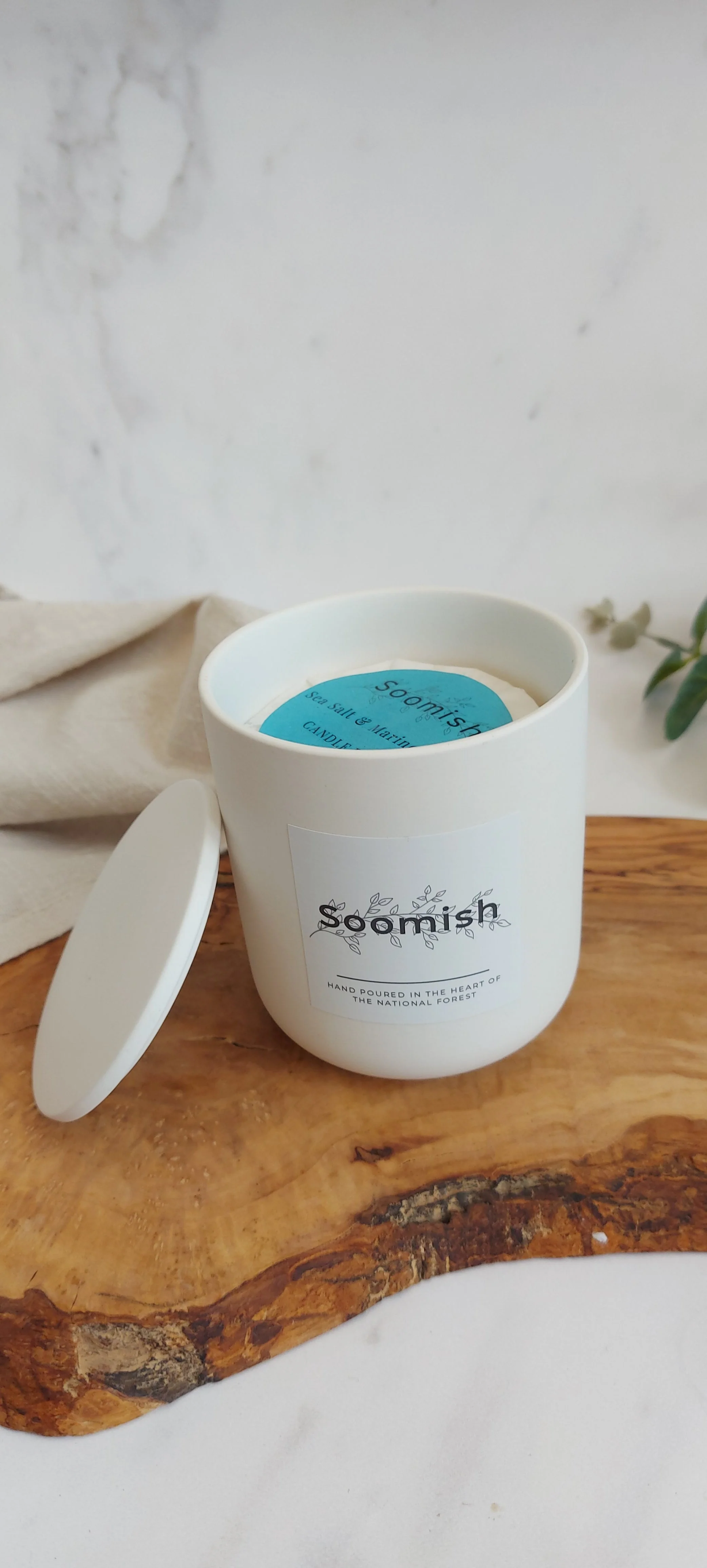 Refillable Candle Pot & Refill - Chalk White - Image 6