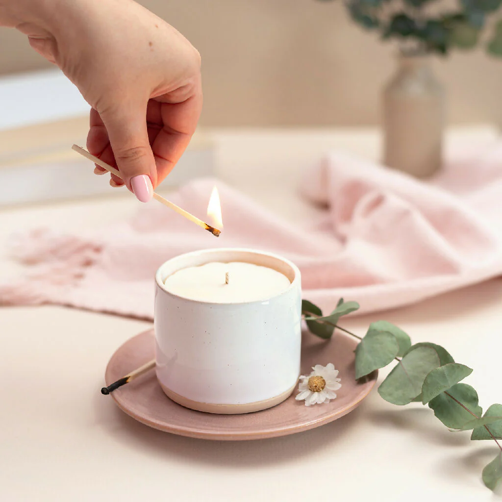 Refillable Ceramic Candle in Soft White - Image 2