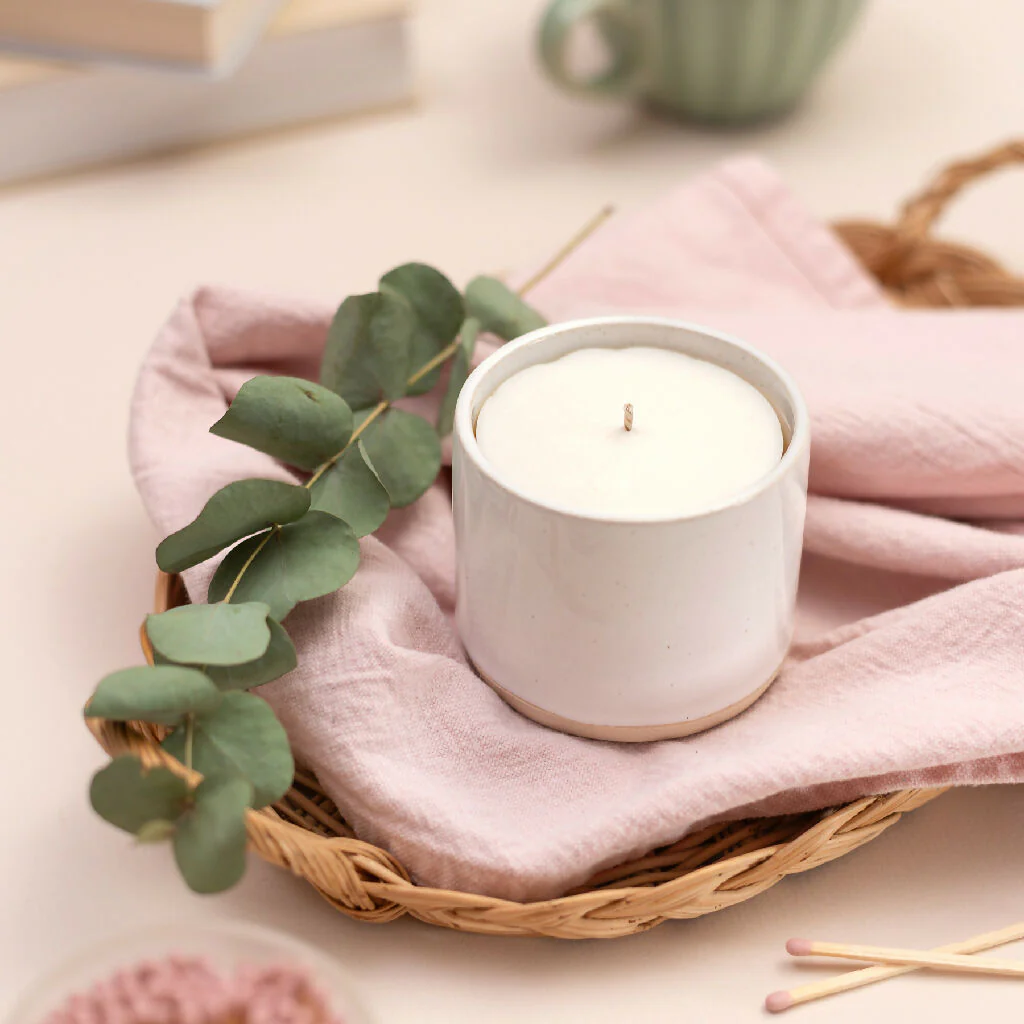 Refillable Ceramic Candle in Soft White - Image 3