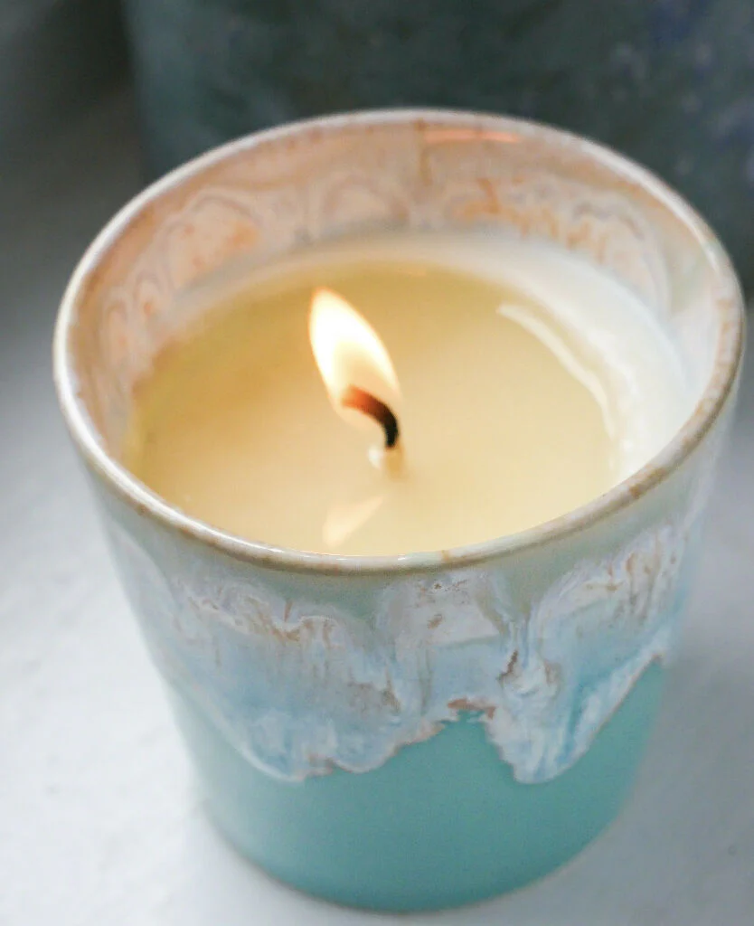Refillable Coffee Cup Candle in Aqua - Image 3